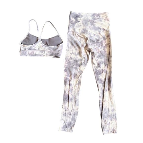 Lululemon Flow Y Bra Nulu & Align SHR CrissCross 28” Legging Purple Set Size 4 - Picture 2 of 13